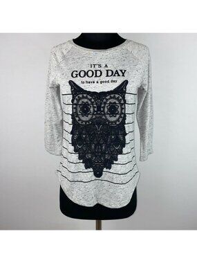LCW Casual LC Waikiki Owl T-Shirt Womens XS It's A Good Day To Have a Good Day